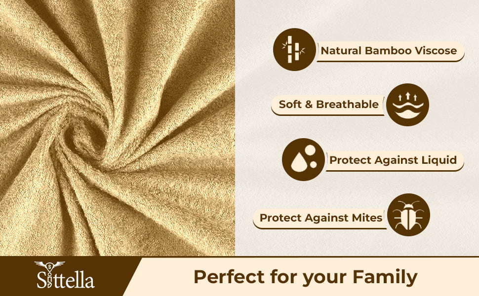 Waterproof Cotton Mattress Protector – Hypoallergenic, Soft, Breathable, Queen 78"x60", Beige