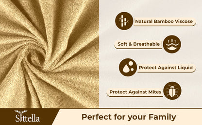 Waterproof Cotton Mattress Protector – Hypoallergenic, Soft, Breathable, Queen 78"x60", Beige