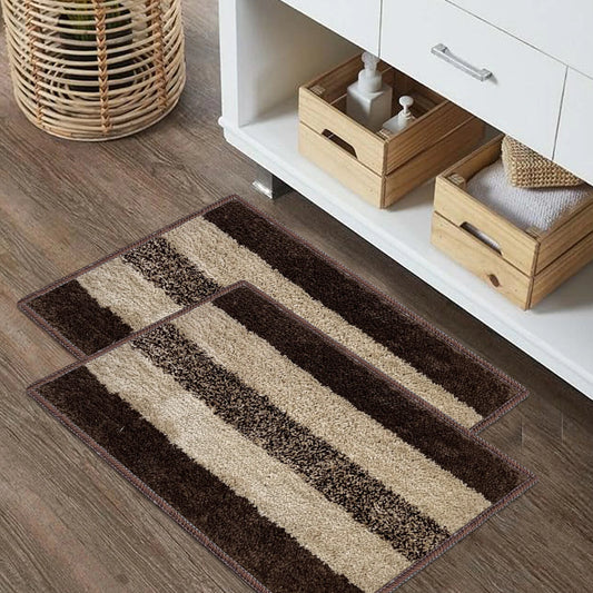 Anti-Skid Microfiber Bathroom Door Mat, Water Absorbent Floor mat (50X35cm) (Brown)