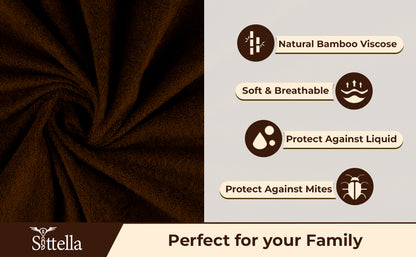 Waterproof Cotton Mattress Protector – Hypoallergenic, Soft, Breathable, Queen 78"x60", Brown
