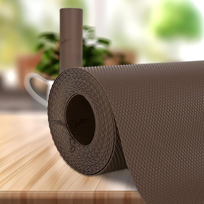 Drawer Mat Multi-Purpose EVA Non-Slip Waterproof Kitchen & Bathroom Shelf Liner (White-sunflower_