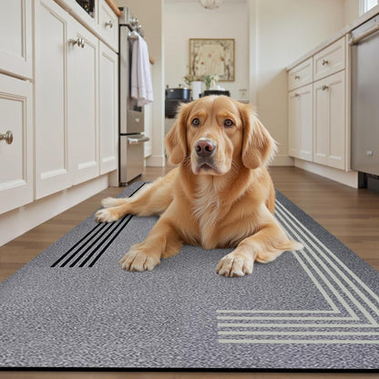 SITTELLA® Rubber Anti-Skid Kitchen Mat 45x120 cm (Grey) Water Absorbent Floor Rug, Quick Dry Carpet for Home & Kitchen