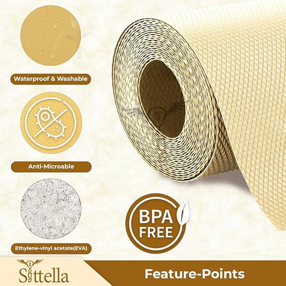 Drawer Mat Multi-Purpose EVA Non-Slip Waterproof Kitchen & Bathroom Shelf Liner (Ivory)