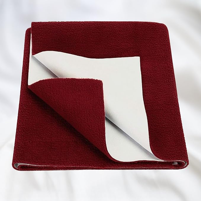 SITTELLA® Baby Waterproof Mattress Protector Sheet 70×50 cm – Quick Dry Washable (Maroon)